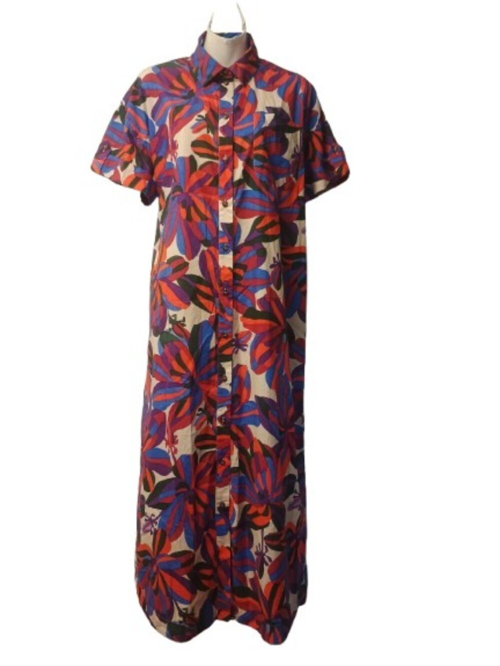 Sezane floral Alani Maxi women's Dress with Pockets Size: 36